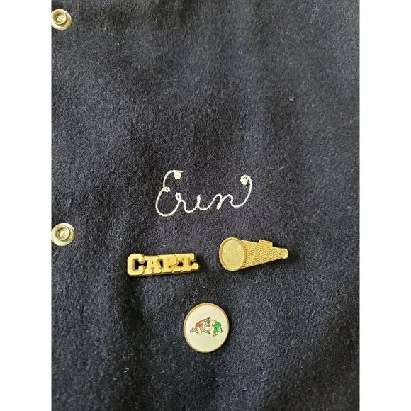 Vintage Abington Heights Cheerleader Varsity Jacket Capt Erin 60s 70s 80s Size L